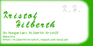 kristof hilberth business card